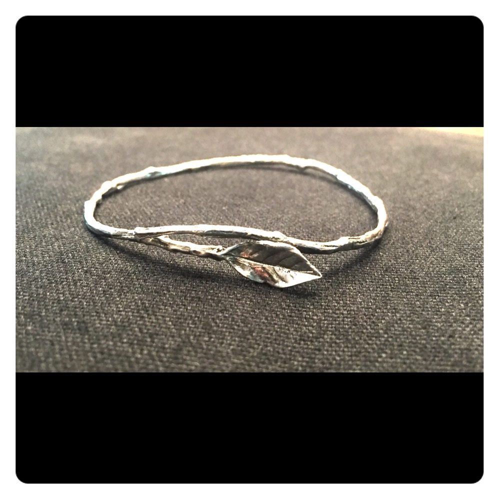 Sterling silver leaf bracelet